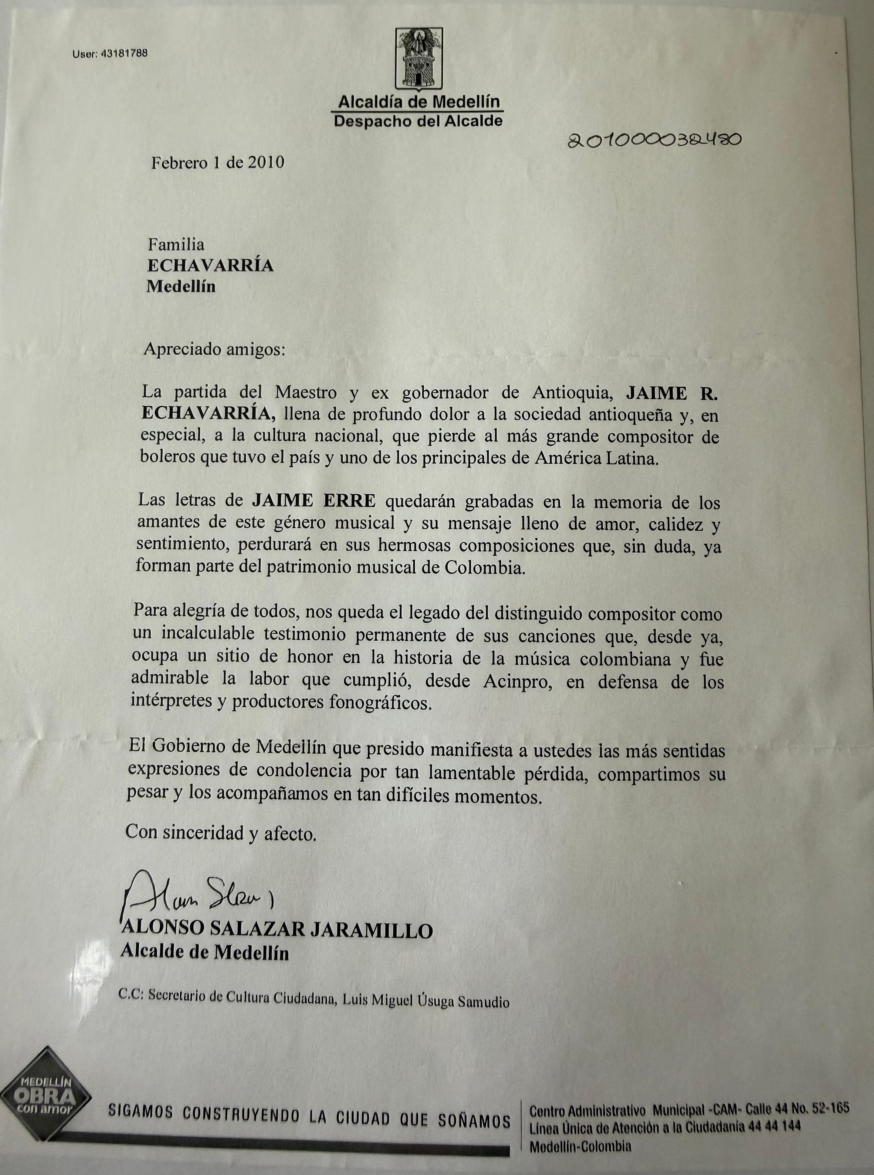 Condolencias