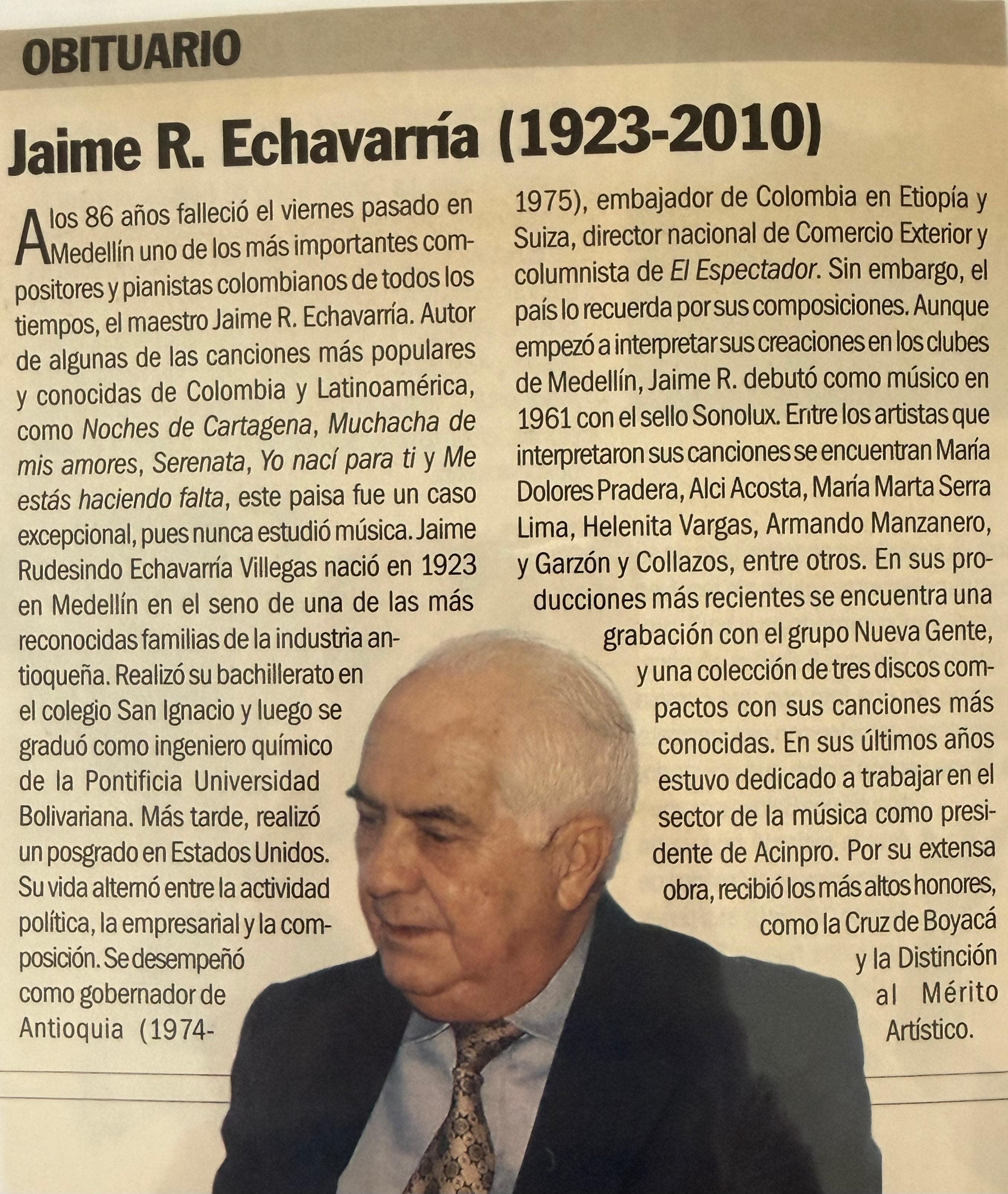 Notas y articulos fallecimiento jaie r