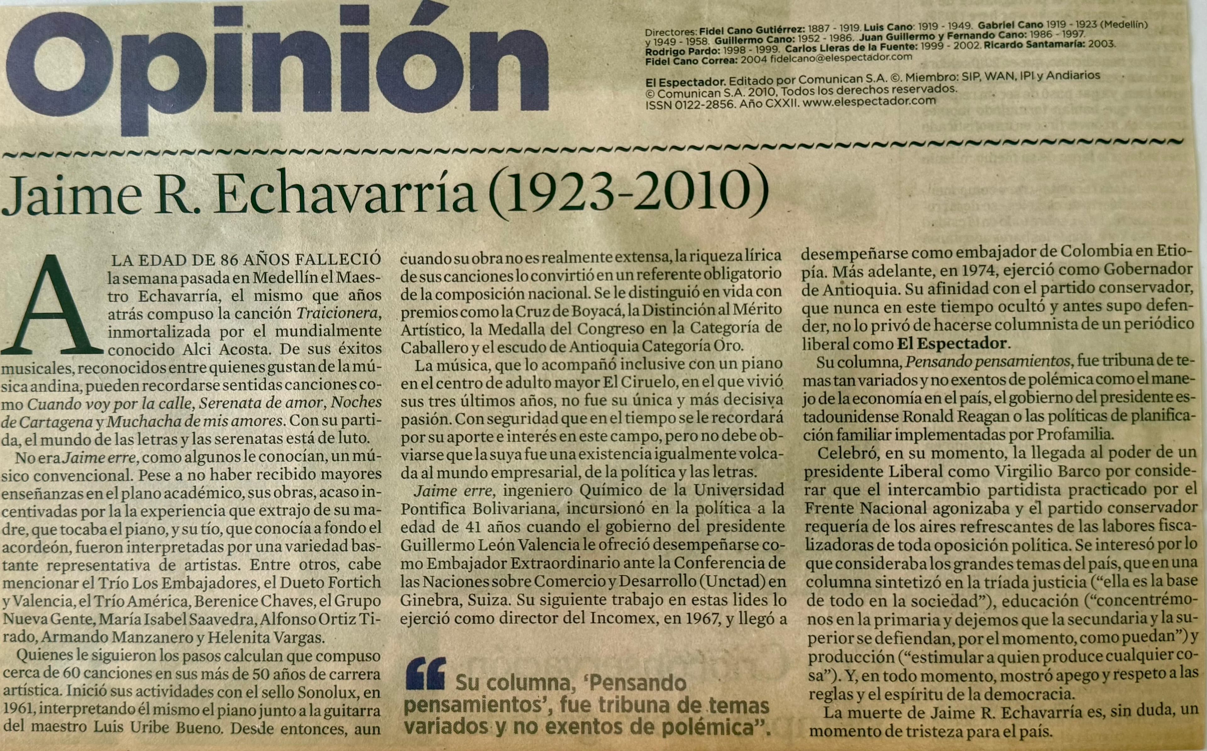 Notas y articulos fallecimiento jaie r