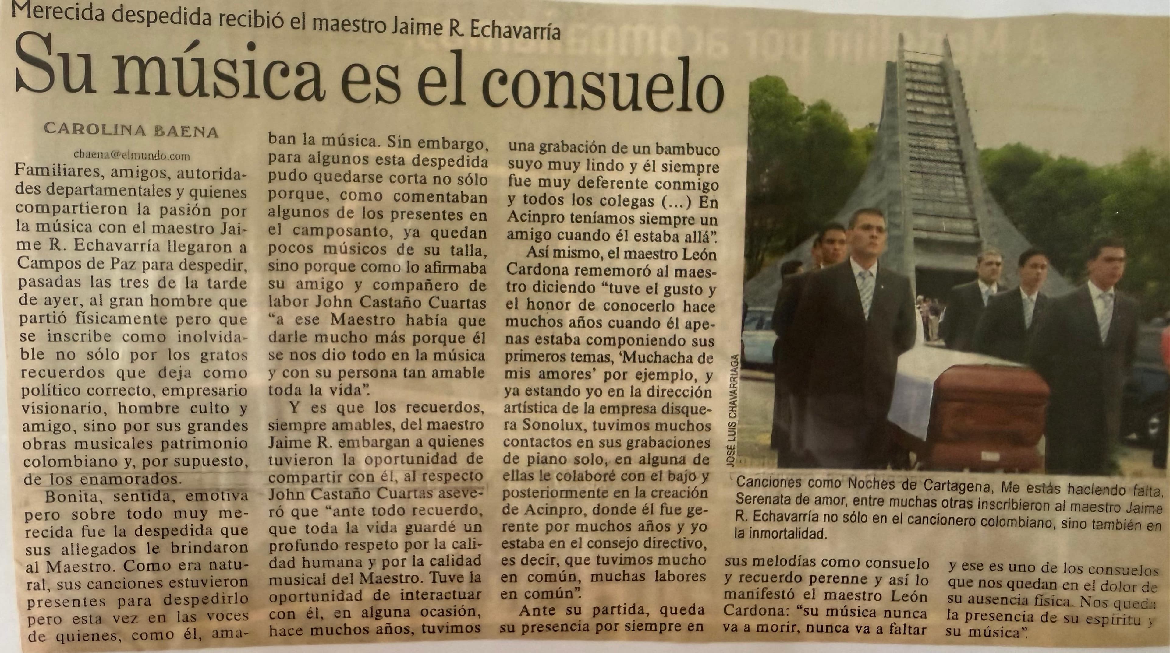 Notas y articulos fallecimiento jaie r