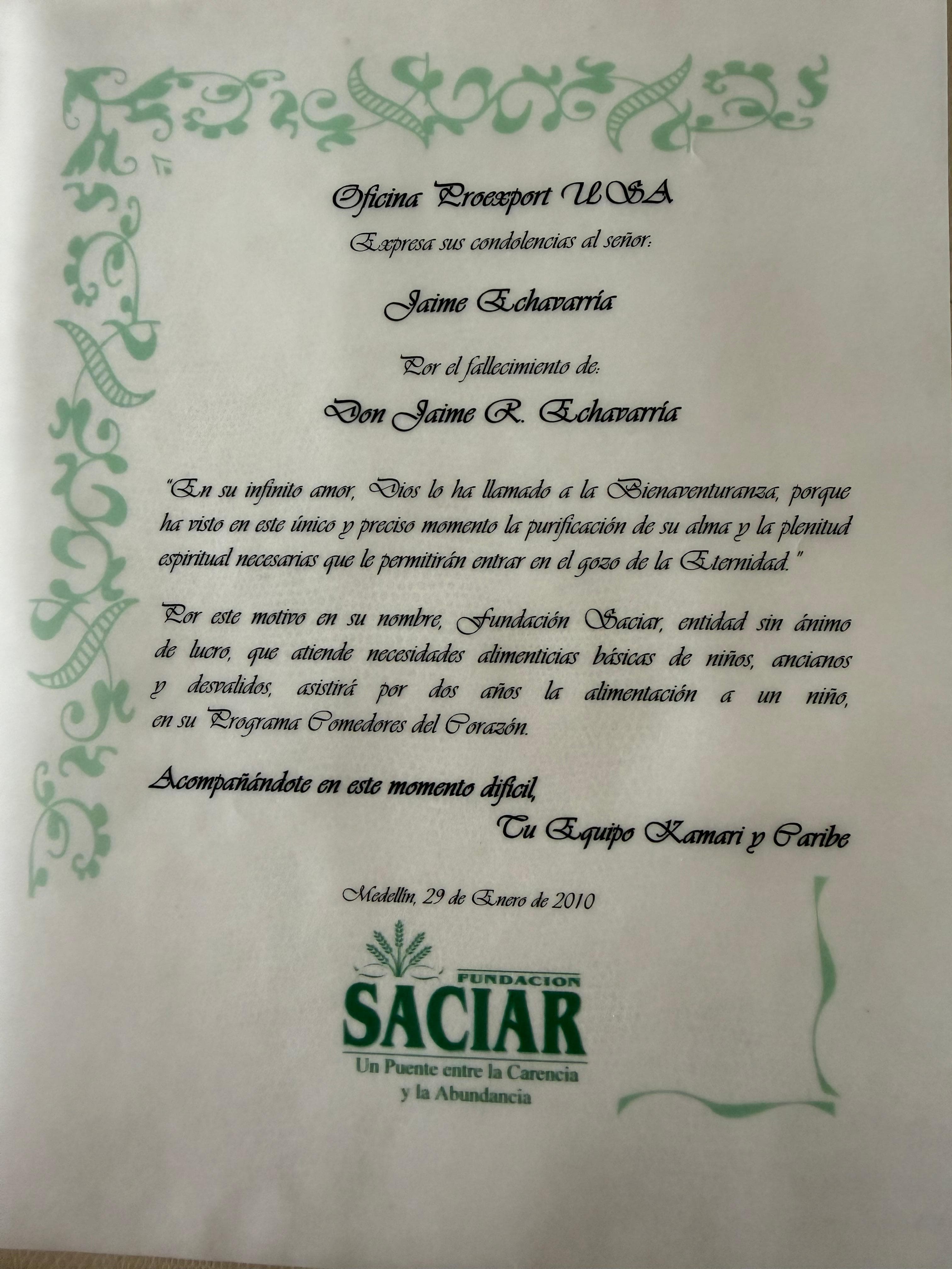 Condolencias