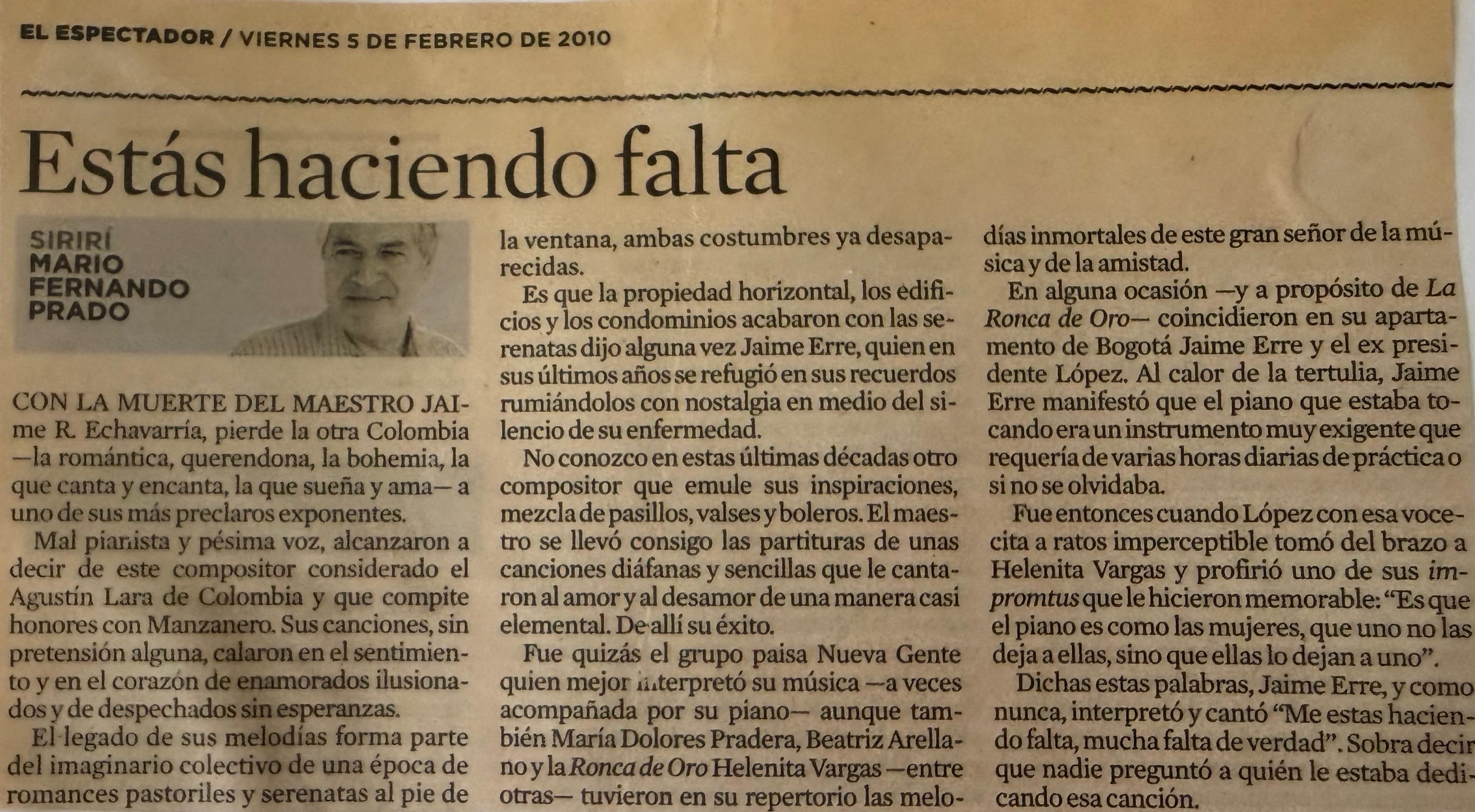 Notas y articulos fallecimiento jaie r